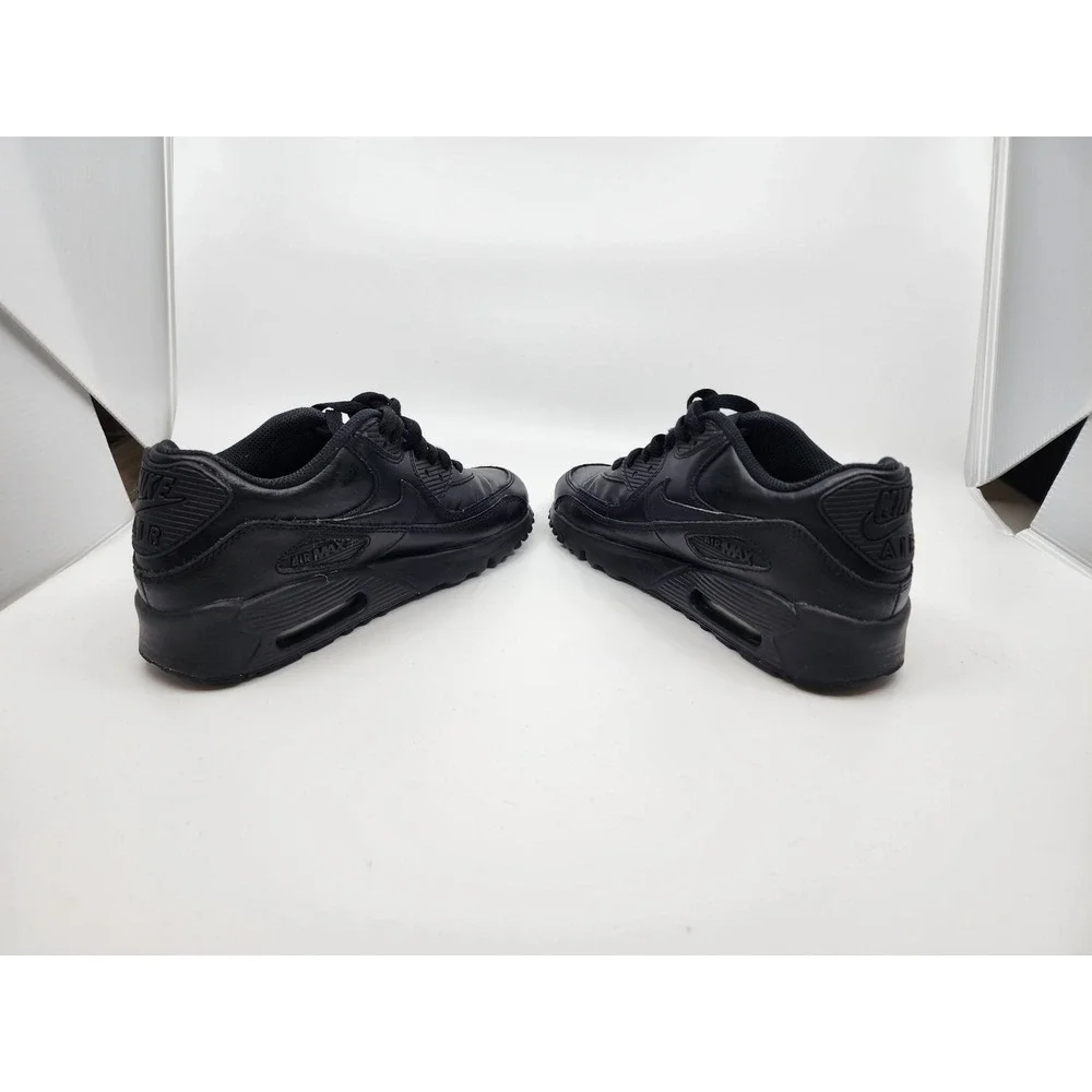Nike Air Max 90 LTR Triple Black Leather Kids Sneakers CD6864-001